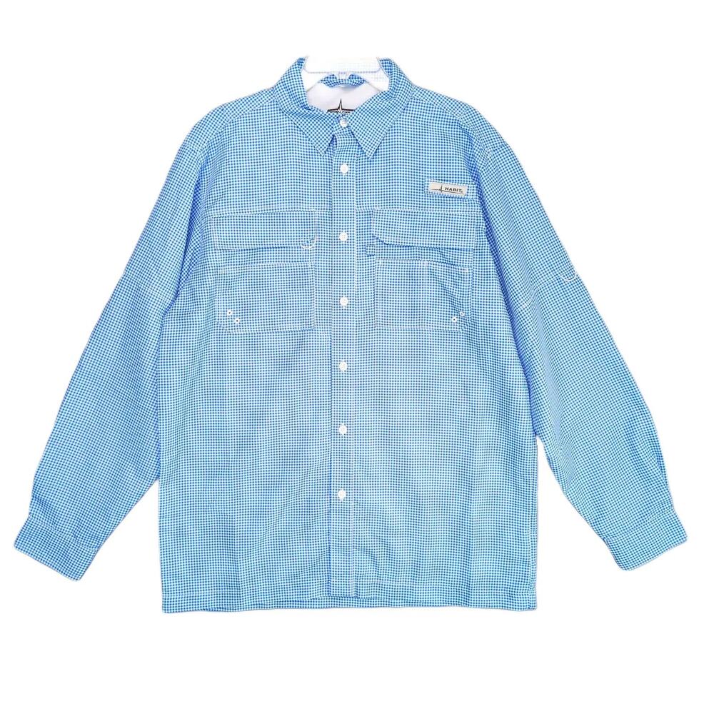 HABIT Belcoast Men's M River Guide Fishing Vented UV Long Sleeve Button Up Shirt
